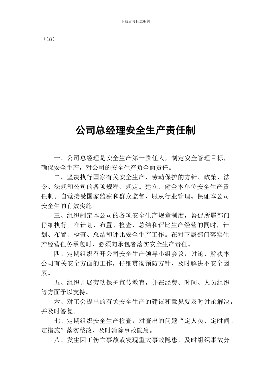 安全生产岗位责任制(公司)._第3页