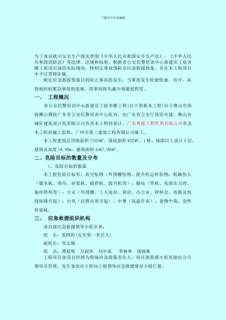 安全生产应急救援预案专项方案.