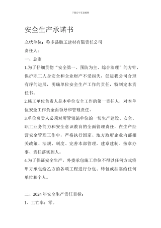 安全生产承诺书李树国.
