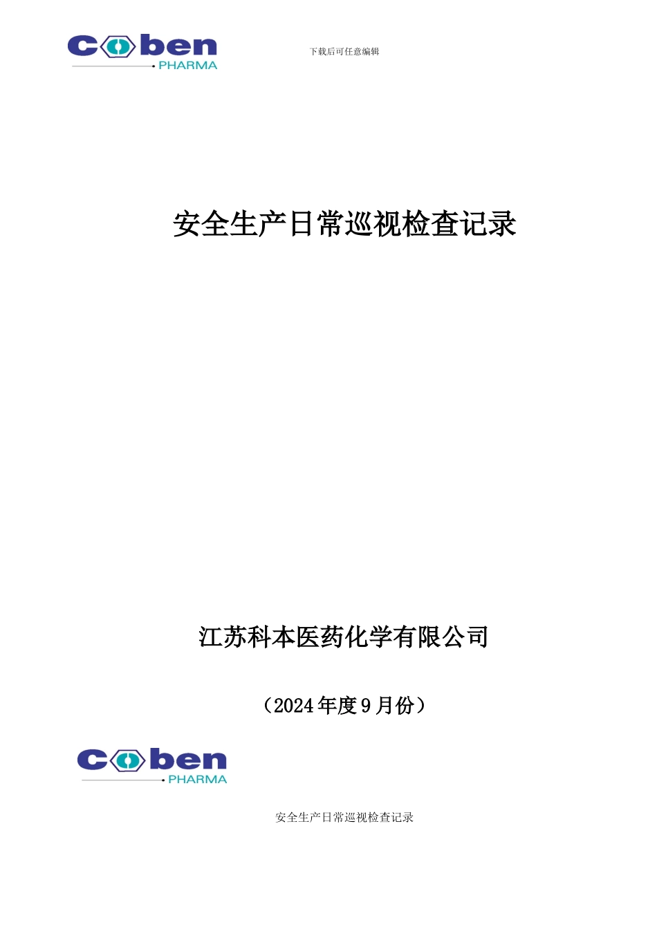 安全生产日常巡视检查记录._第1页