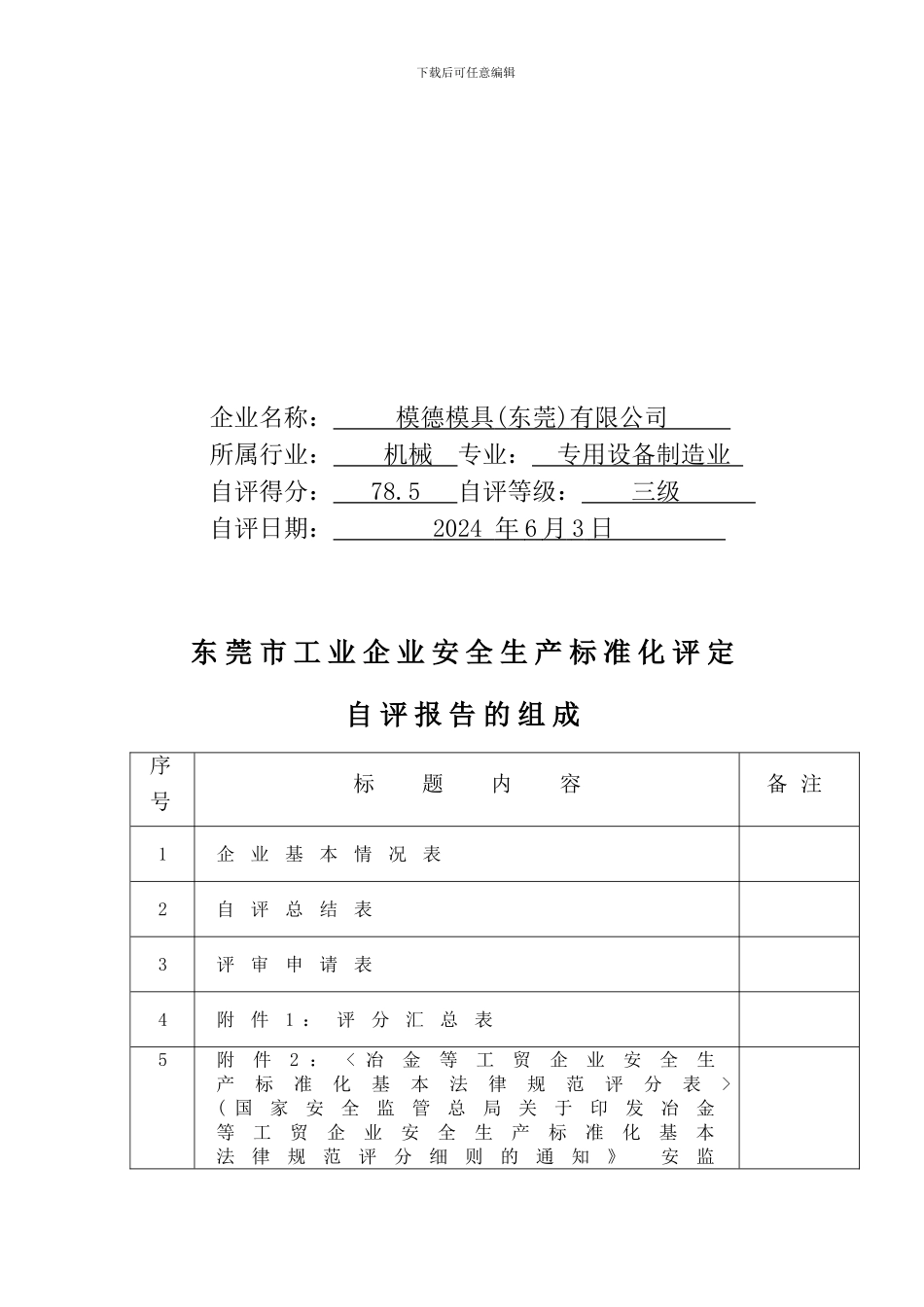 安全生产标准化-自评报告编写模板_第3页