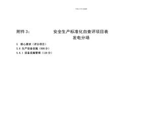 安全生产标准化自查评项目表---发电分场.