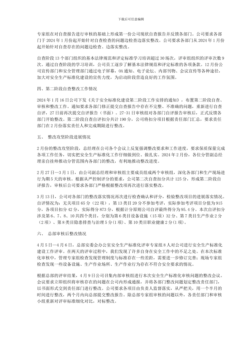 安全生产标准化自评报告(内部资料)_第2页