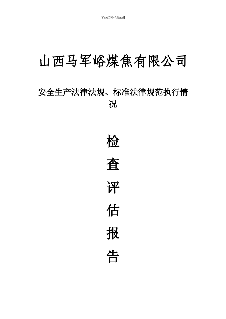 安全生产法律法规、标准规范执行情况评估总结报告._第1页
