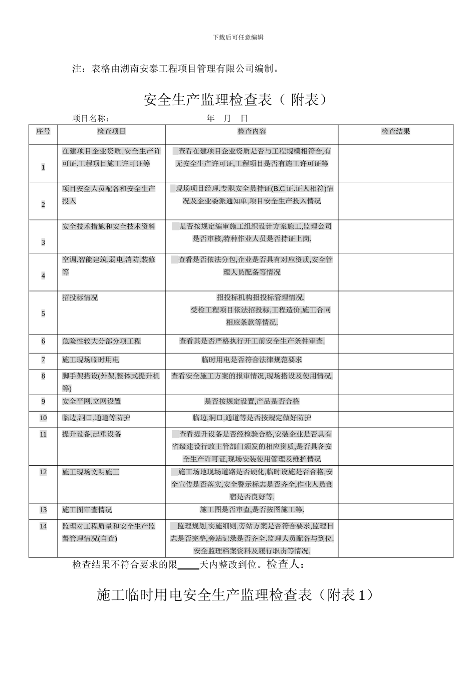 安全生产监理检查表._第3页