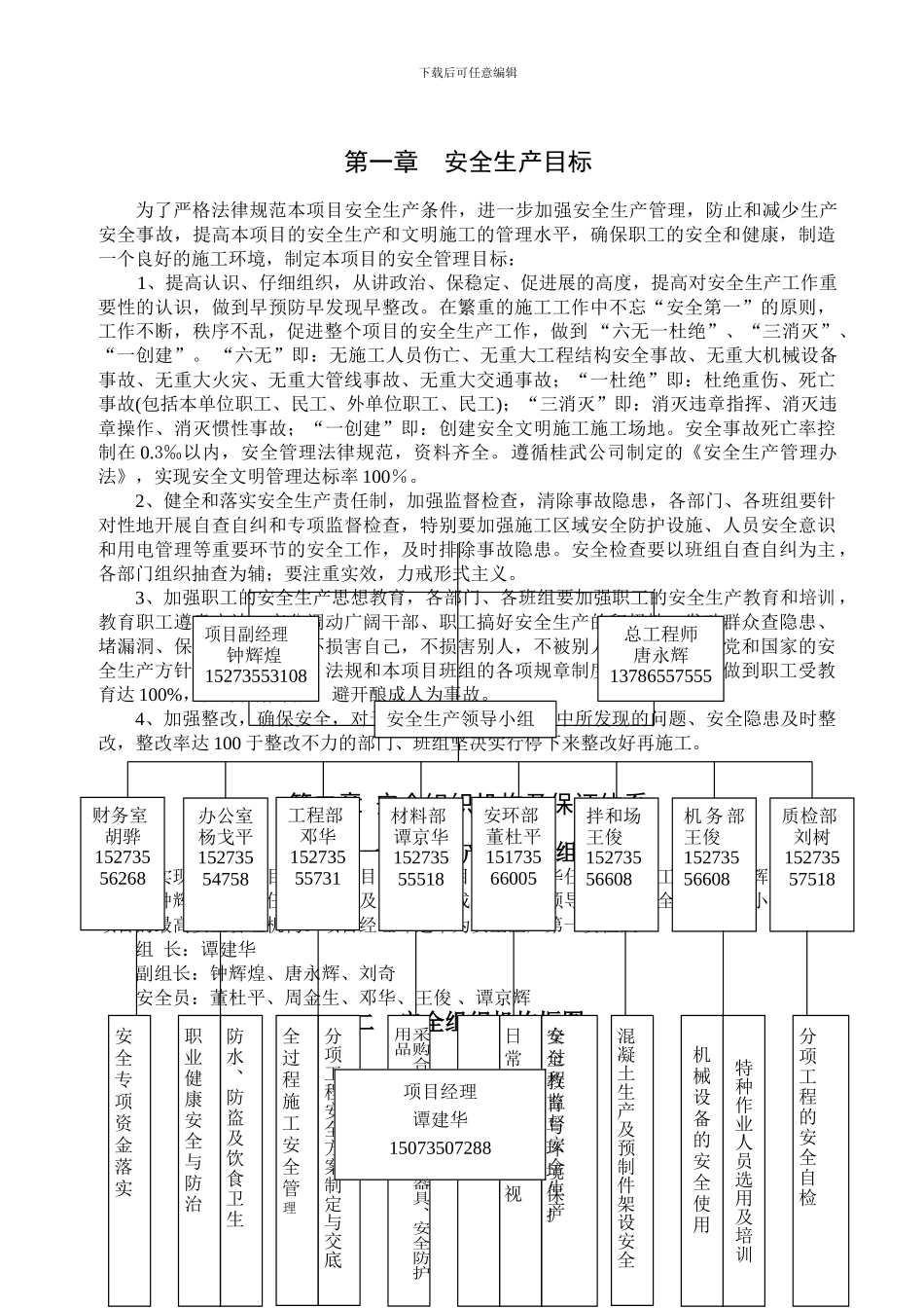 安全生产目标体系及规章制度._第1页