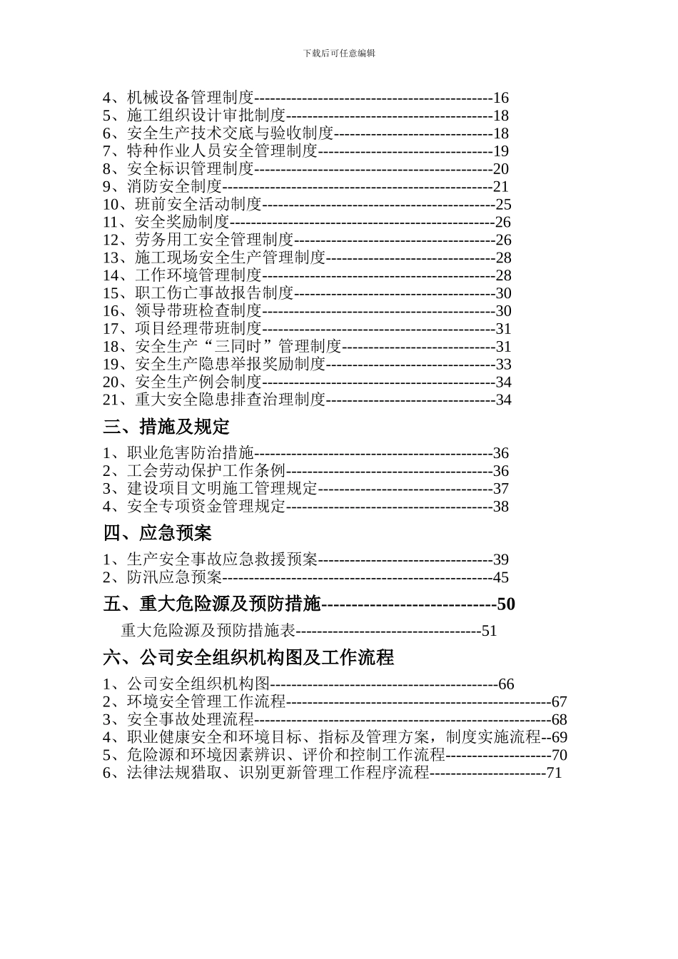 安全生产管理制度汇编目录_第2页