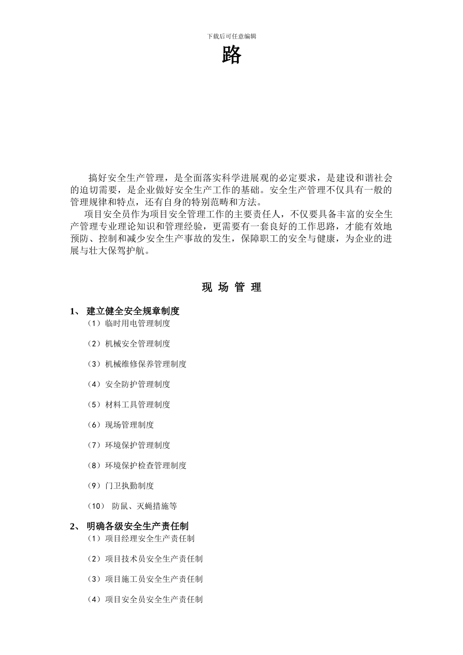 安全生产管理工作思路._第2页