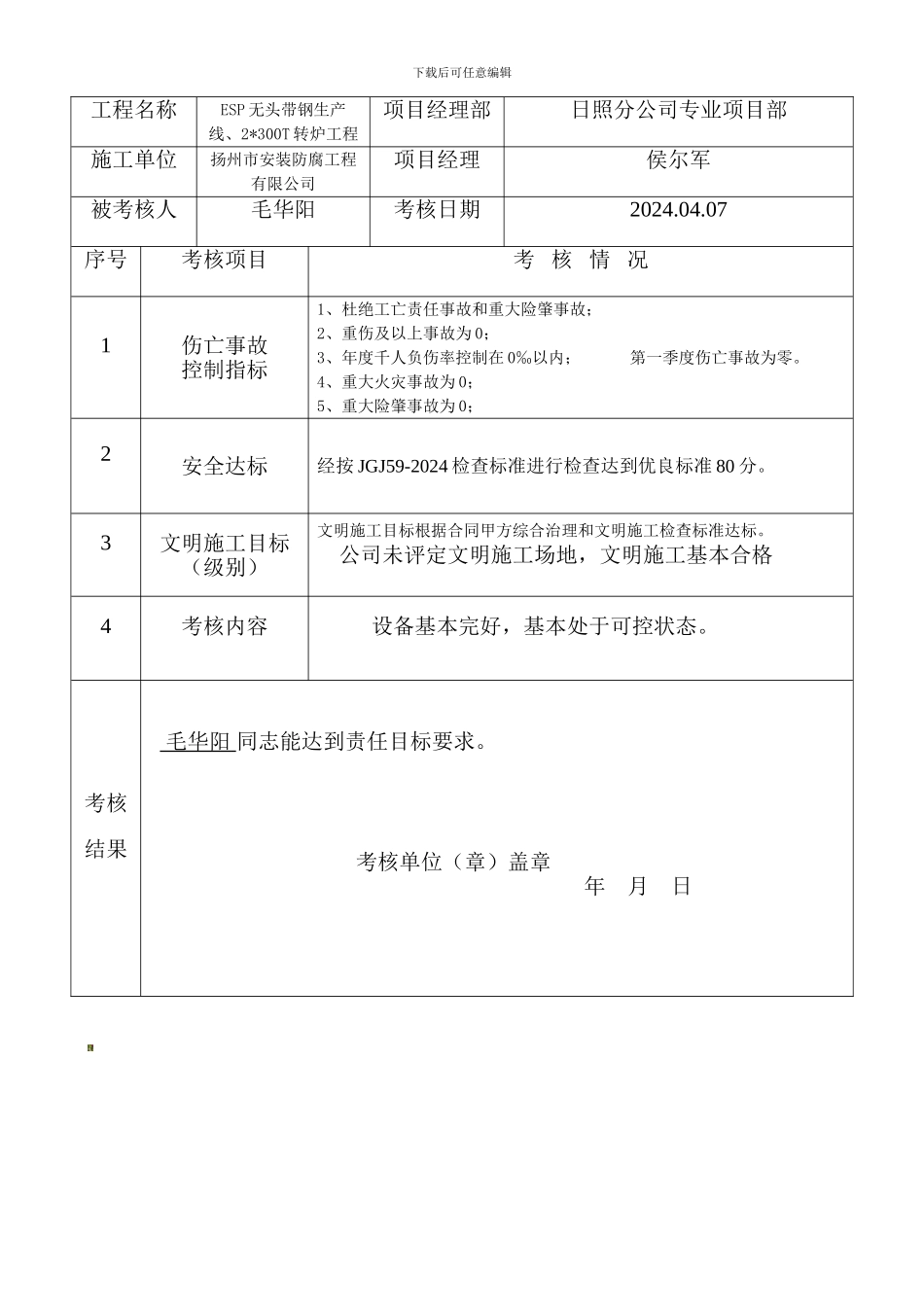 安全生产责任制和责任目标考核表-2._第2页