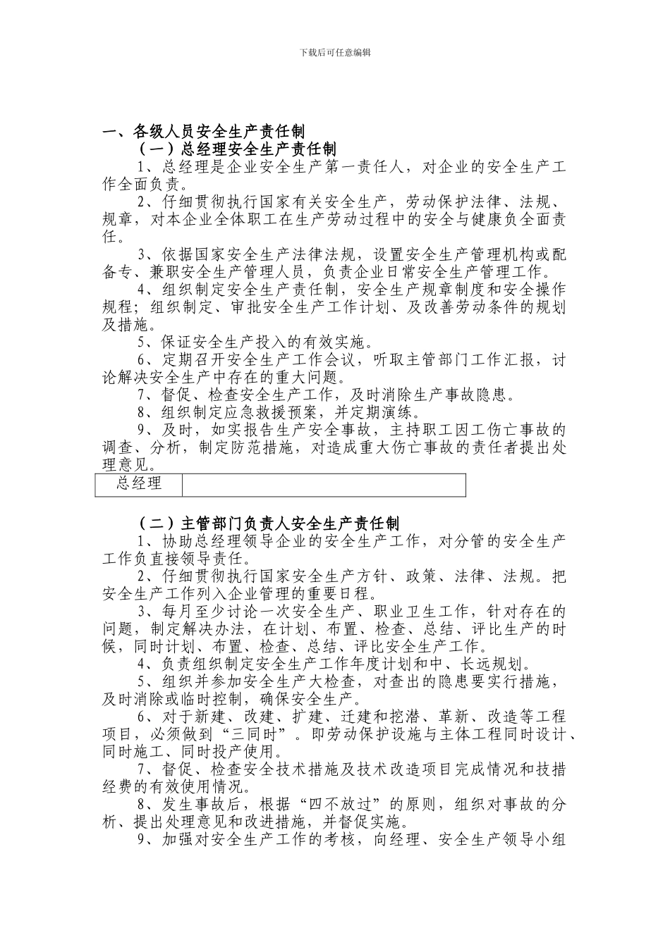 安全生产责任制目录清单._第1页