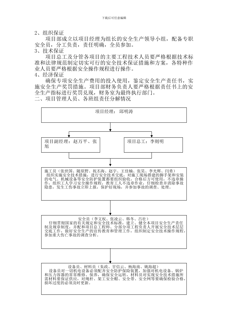 安全生产责任目标分解._第2页