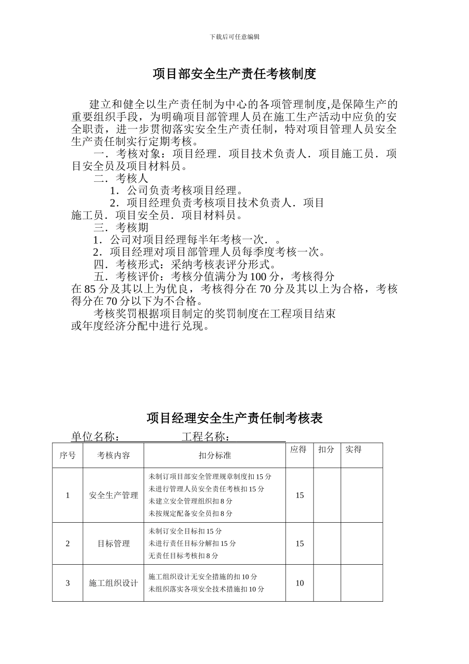 安全生产责任考核-Microsoft-Word-文档_第1页