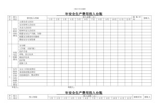 安全生产费用记录台账