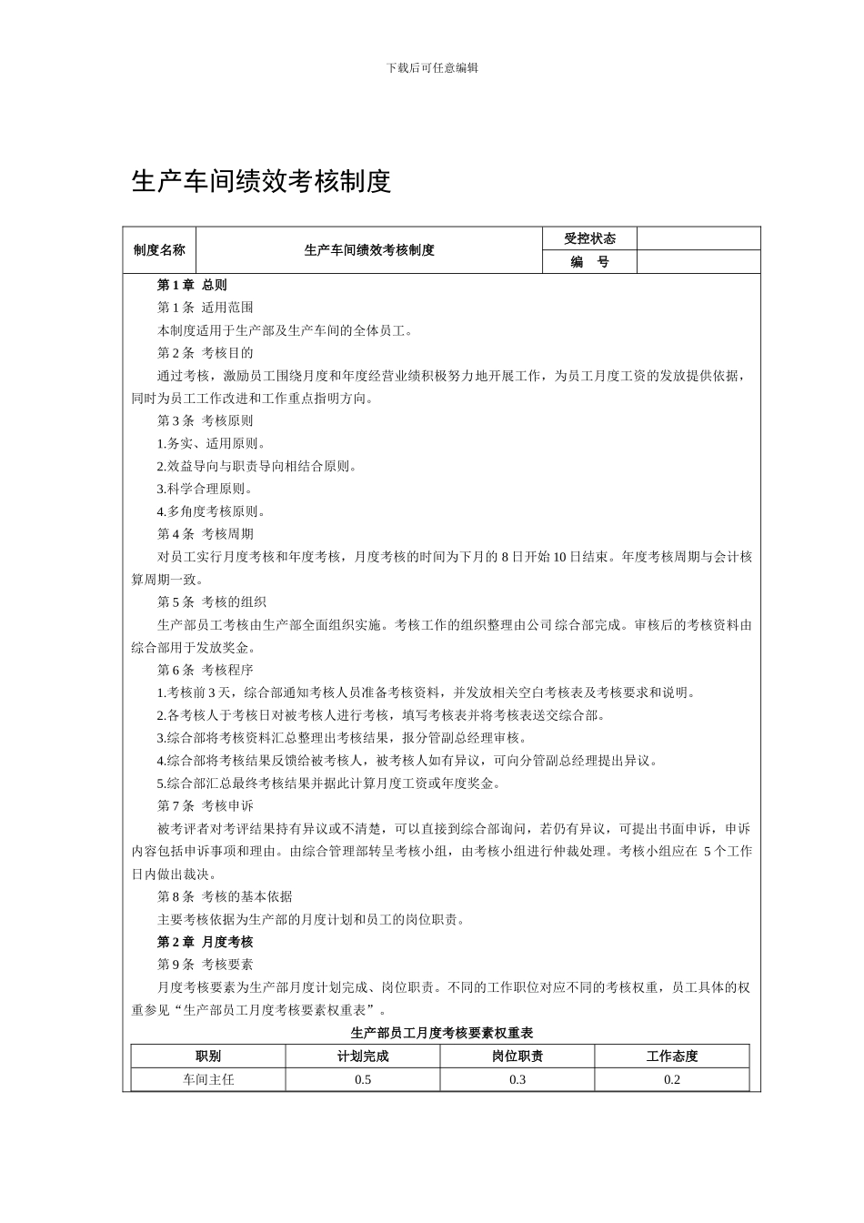 安全生产部绩效考核制度._第1页