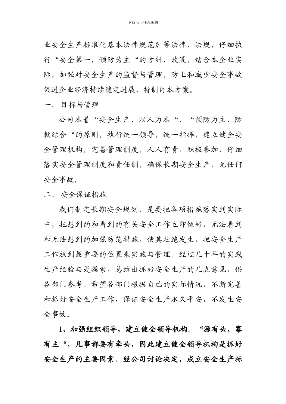 安全生产长远规划实施方案._第2页