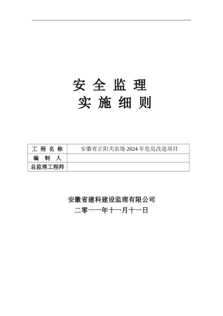 安全监理实施细则