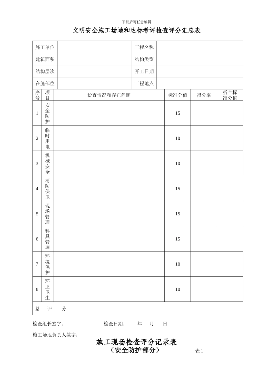安全管理制度及安全工地检查表._第2页