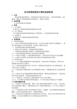 安全管理制度执行情况检查制度
