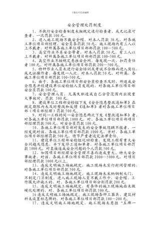 安全管理处罚制度