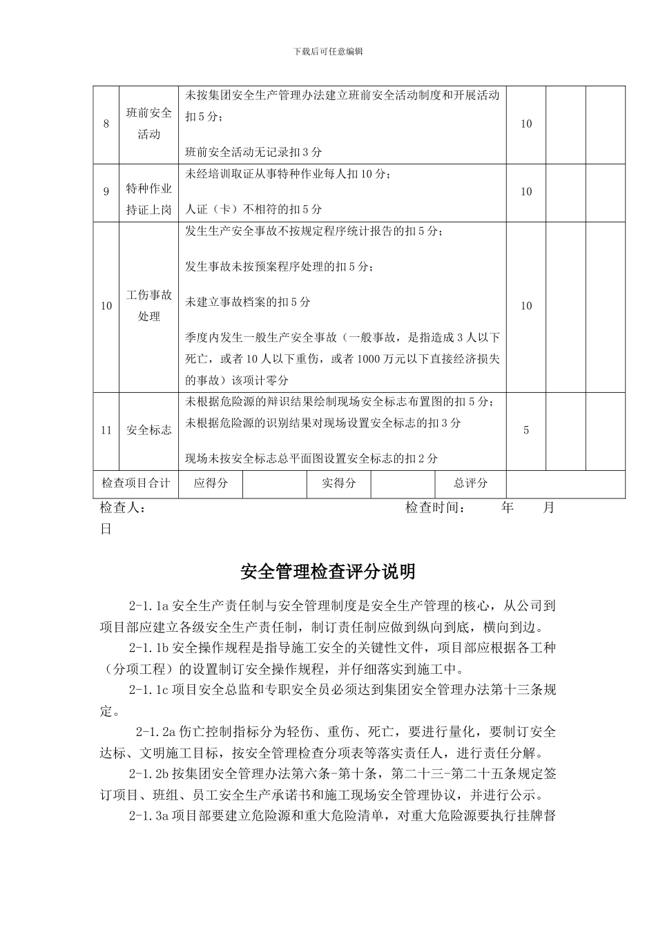 安全管理检查评分表._第2页