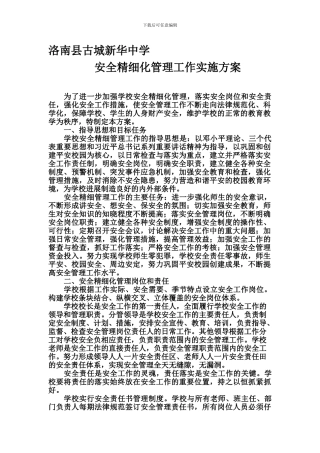 安全精细化实施方案.