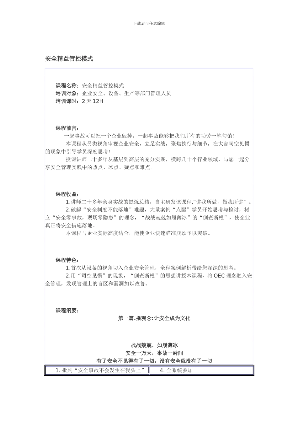 安全精益管控模式._第1页