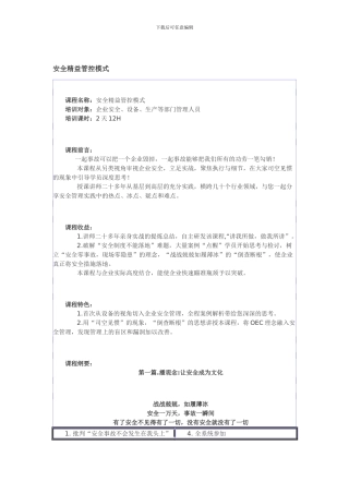 安全精益管控模式.