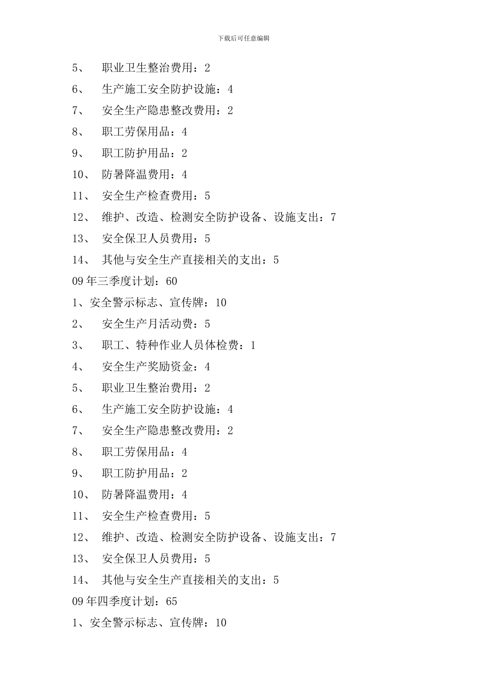 安全经费投入计划._第3页