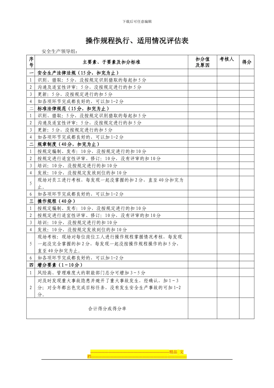 安全绩效考核要素表_第3页