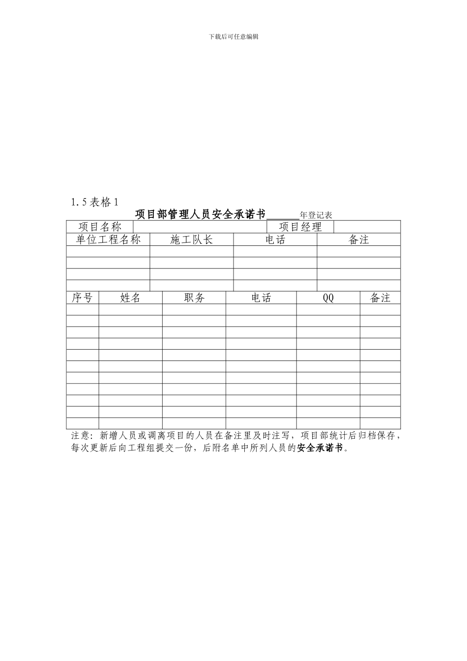 安全质量标准化常用表格._第2页