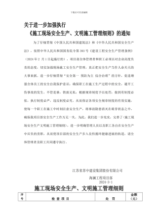 安全质量管理细则文档.