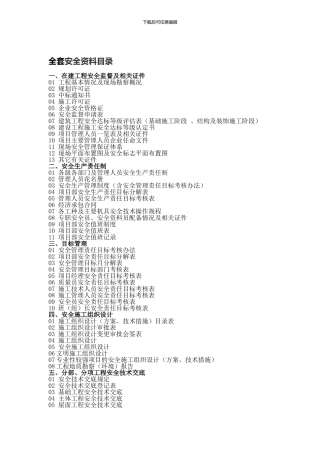 安全资料全套目录.