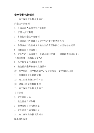 安全资料包括哪些2.