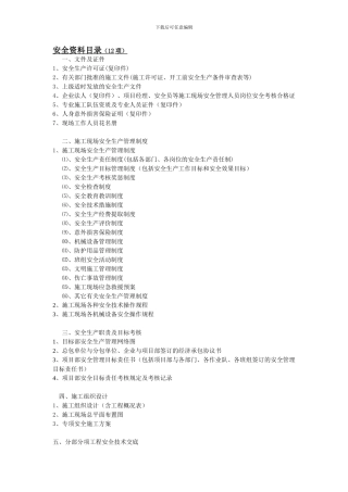 安全资料总目录(12项).