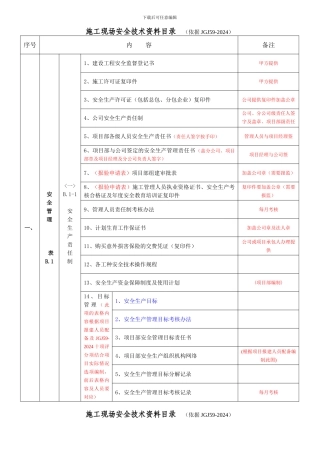 安全资料目录-2024样板