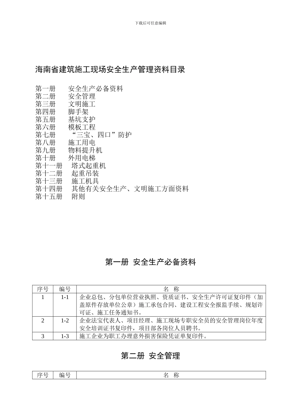 安全资料装订目录._第1页