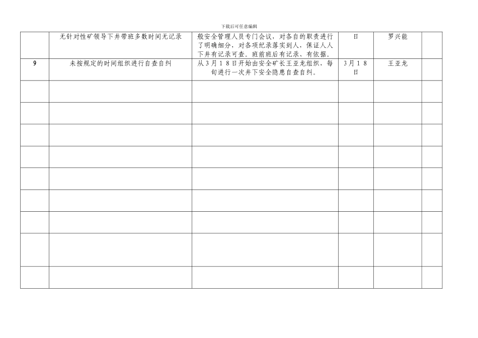 安全隐患和问题整改落实责任表317_第2页