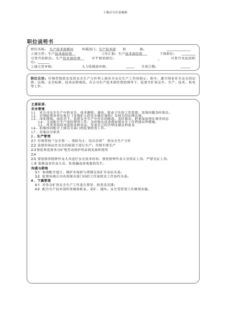 安全顾问职位说明书