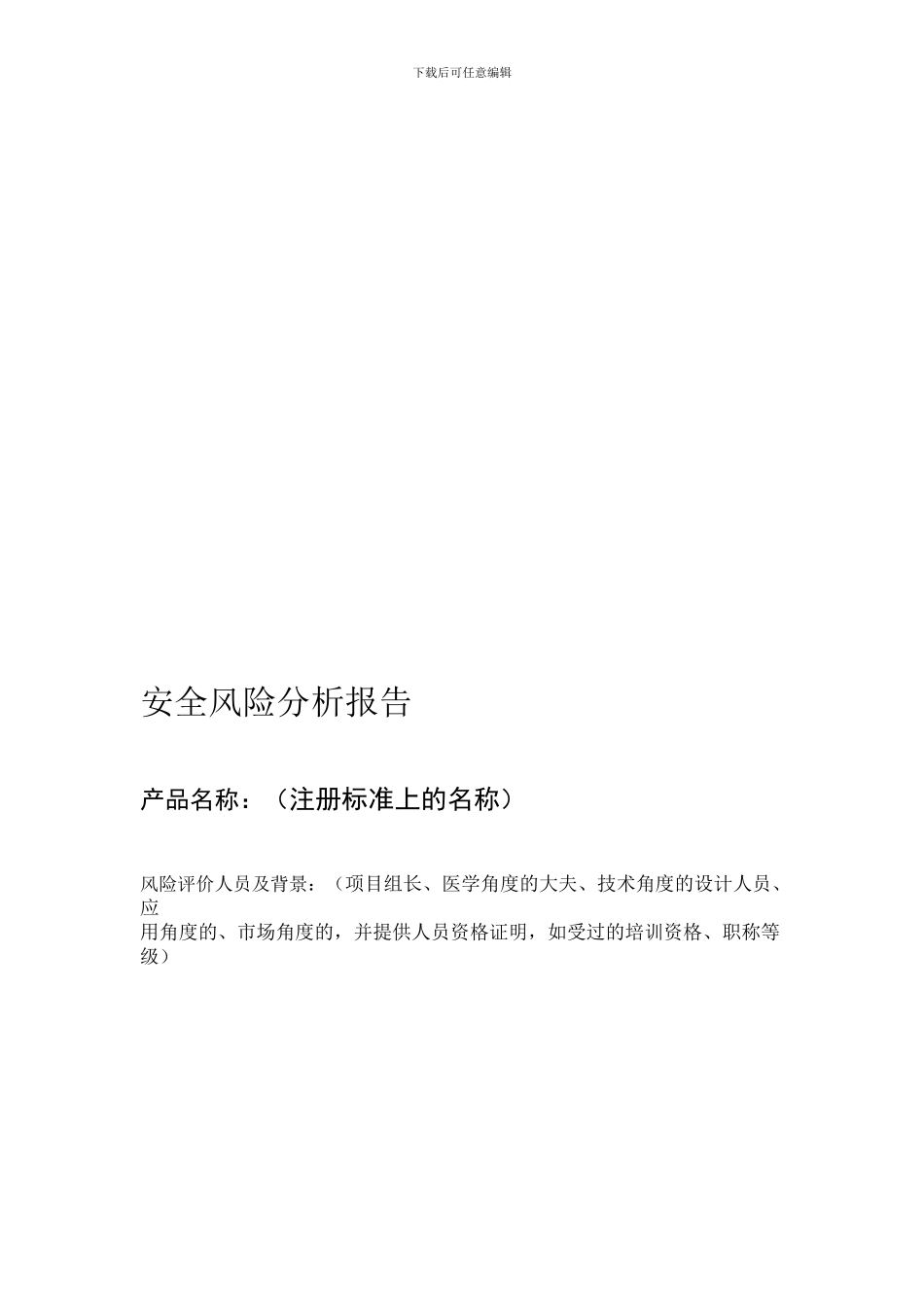 安全风险评估报告的范文._第1页