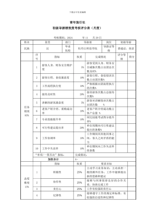 导游绩效考核表