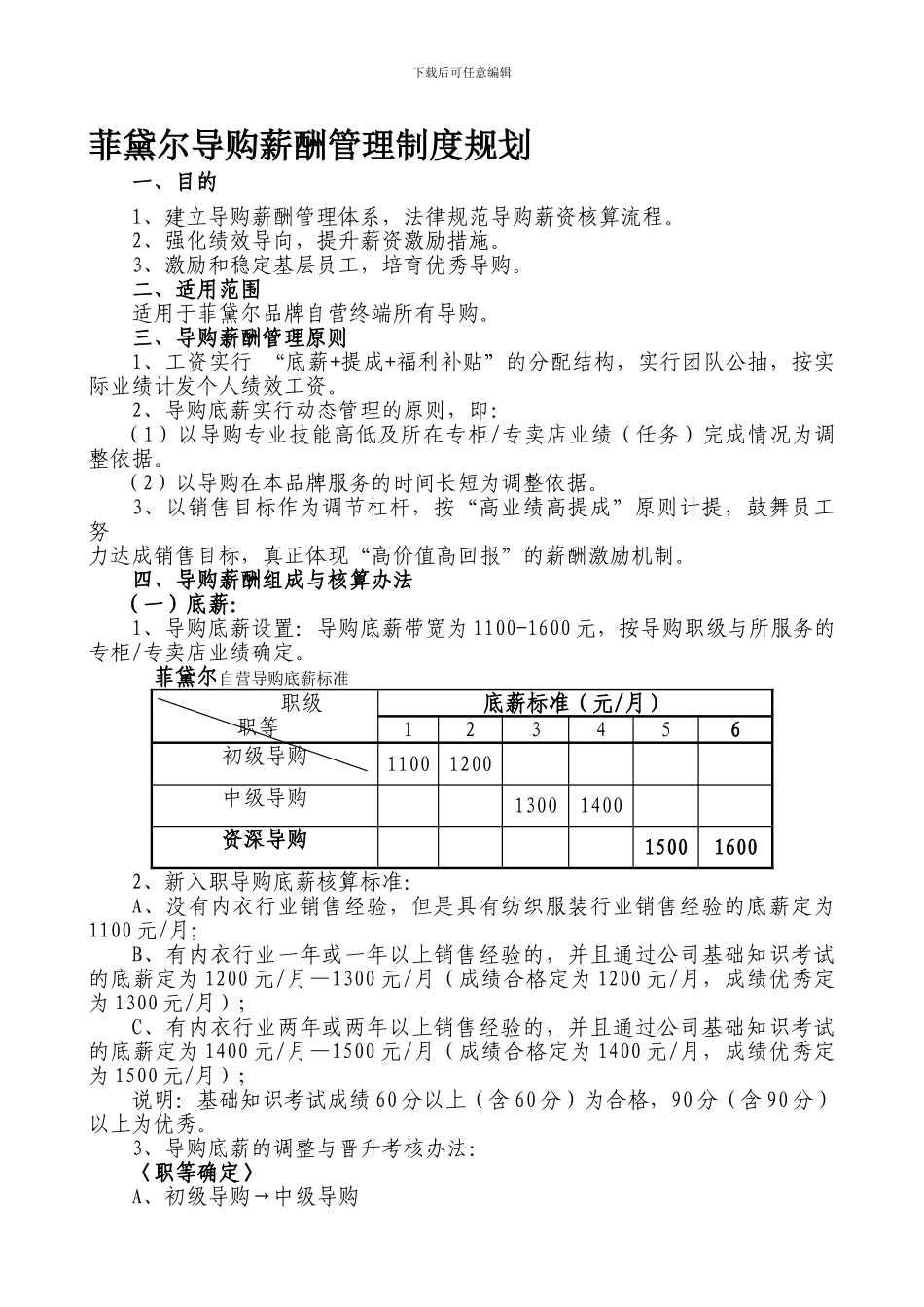 导购薪酬管理制度规划_第1页