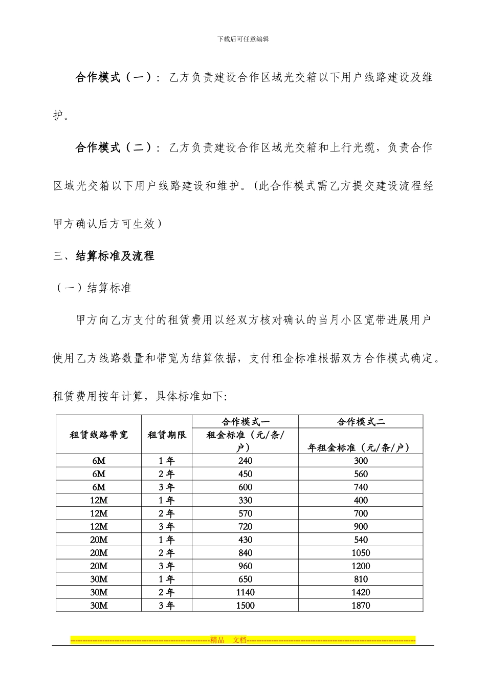 小区宽带业务合作协议_第3页