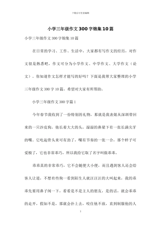 小学三年级作文300字锦集10篇