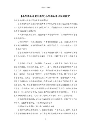 小学毕业考试优秀作文(1)