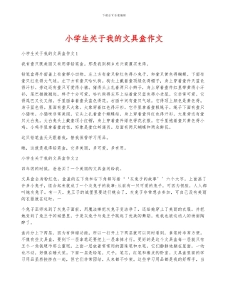 小学生关于我的文具盒作文