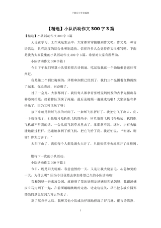 小队活动作文300字3篇(1)