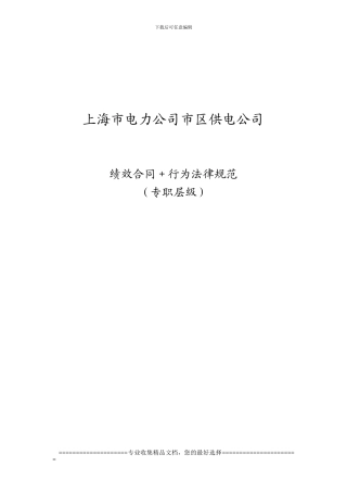 市区供电公司专职绩效合同v1