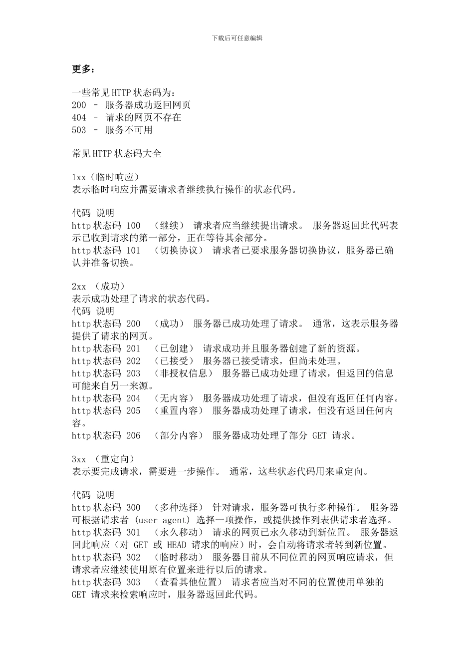 常用的HTTP协议状态码_第2页