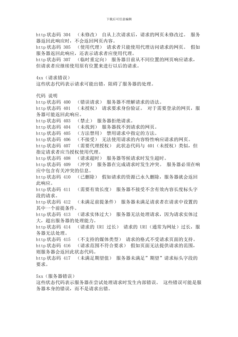 常用的HTTP协议状态码_第3页