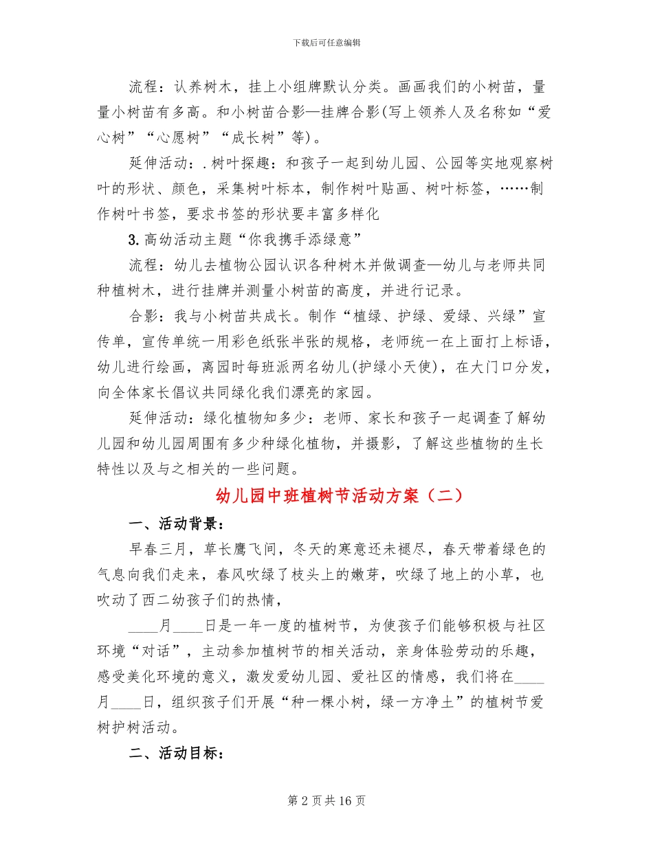幼儿园中班植树节活动方案_第2页